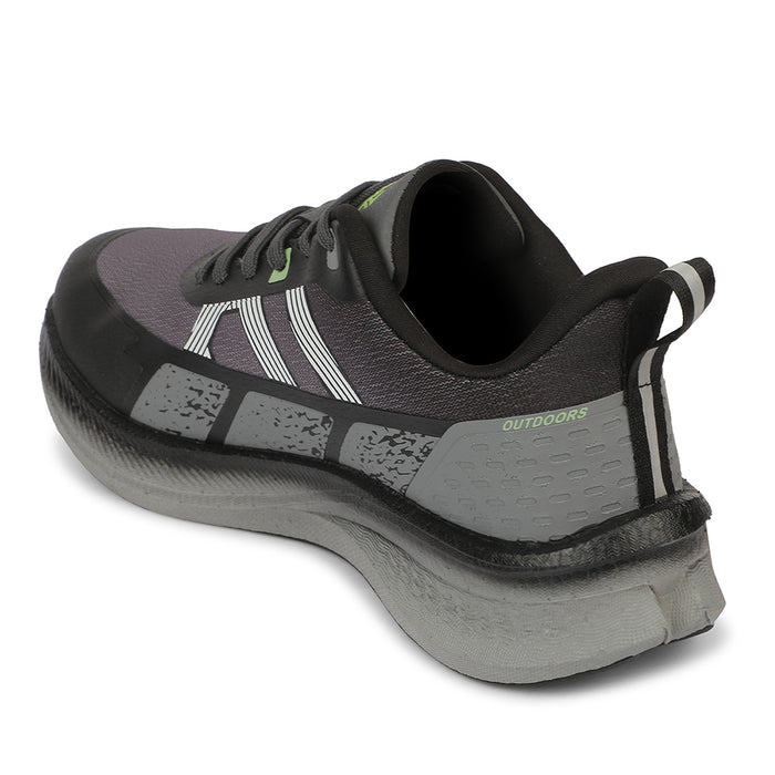 Leap7X ZLP-XM-20 Black Sports Lacing Running Shoes for Men by Liberty