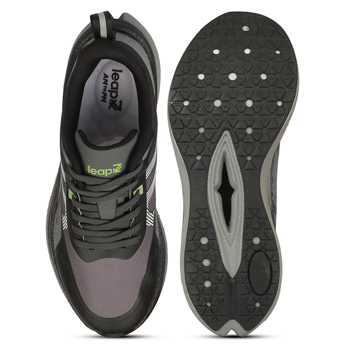 Leap7X ZLP-XM-20 Black Sports Lacing Running Shoes for Men by Liberty