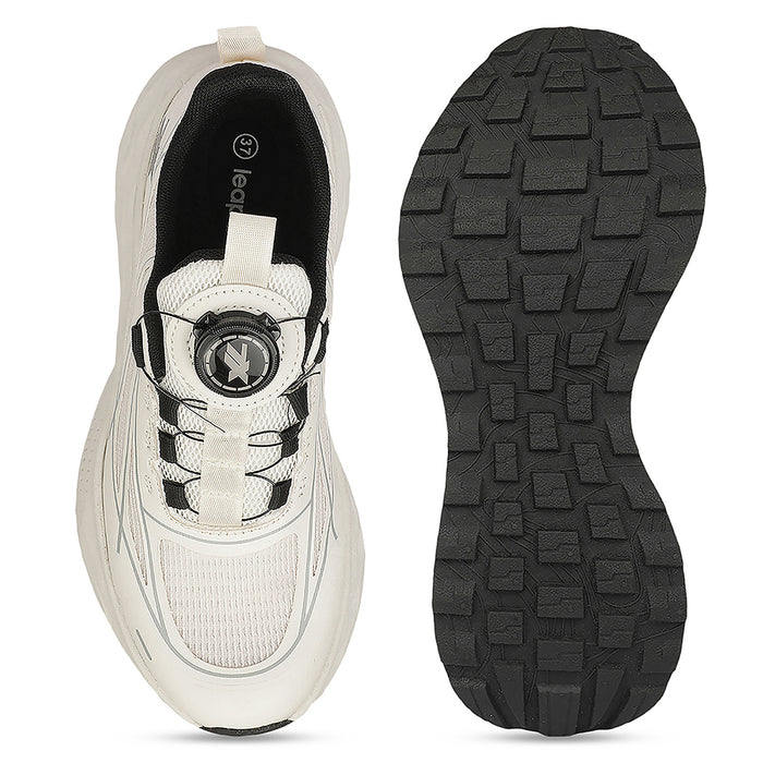Leap7X ZQ-WFL-04 Off White Twist & Go Sports Non Lacing Walking Shoes for Women By Liberty