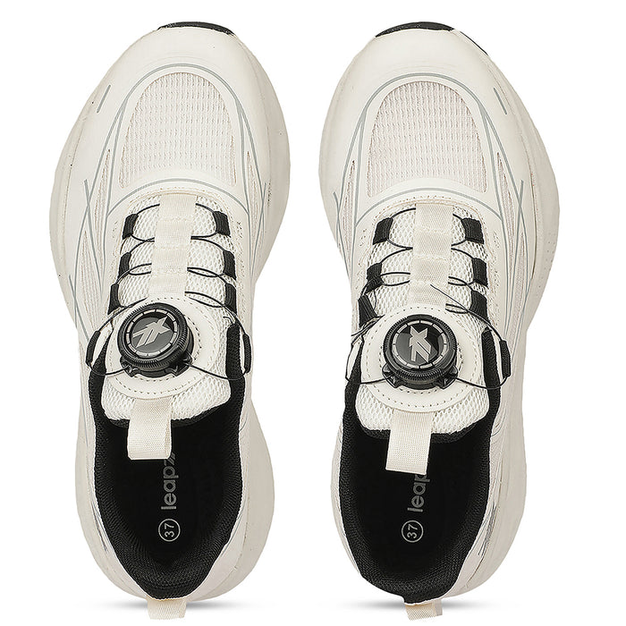 Leap7X ZQ-WFL-04 Off White Twist & Go Sports Non Lacing Walking Shoes for Women By Liberty