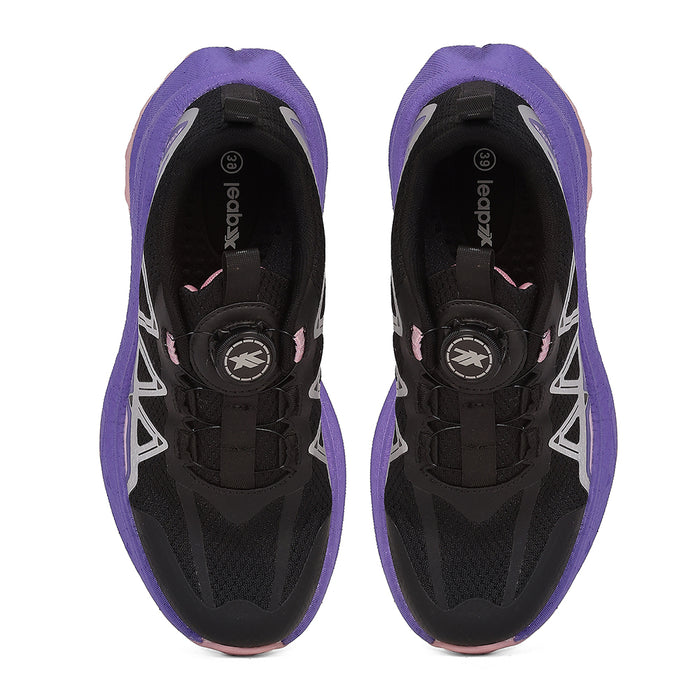 Leap7X ZQ-WFLN-47 Women's Black Walking Shoes - TWIST & GO with Flyknit Upper & Ortholite Insole