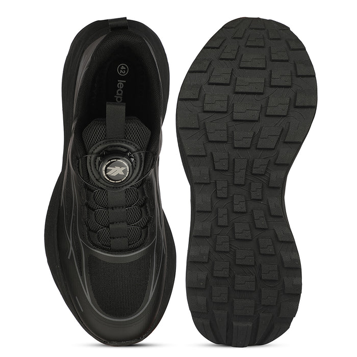 LEAP7X ZQ-WFM-03 Men's Twist & Go Black Sports Non lacing Walking Shoes for Men by Liberty