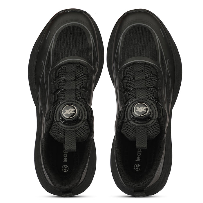 LEAP7X ZQ-WFM-03 Men's Twist & Go Black Sports Non lacing Walking Shoes for Men by Liberty
