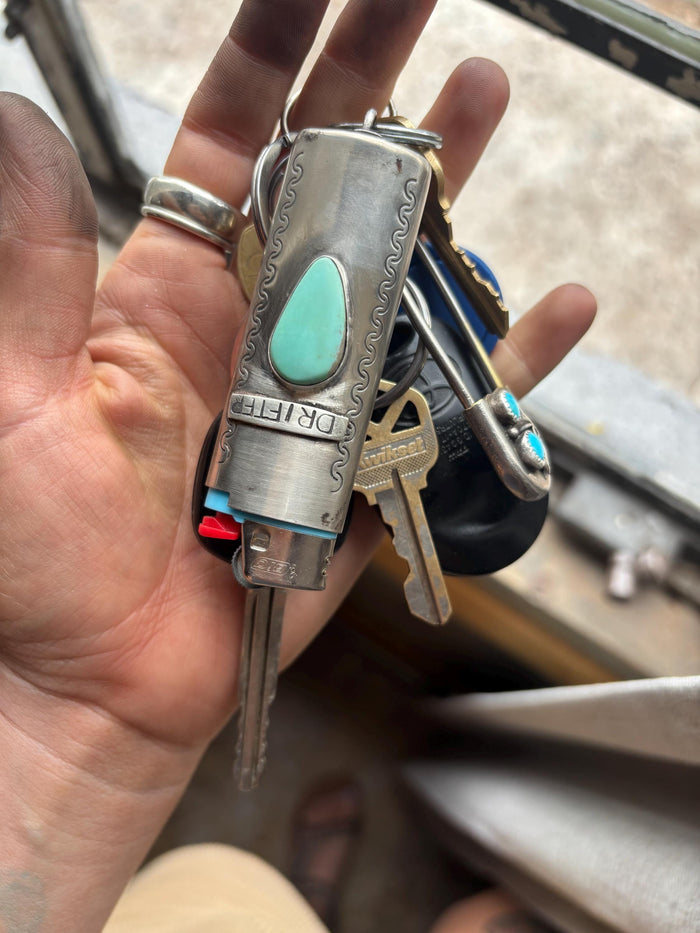 ✙ Lighter Case With Genuine Turquoise