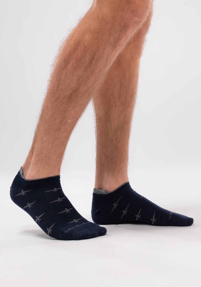 Low Cut Merino Socks - Navy/Grey