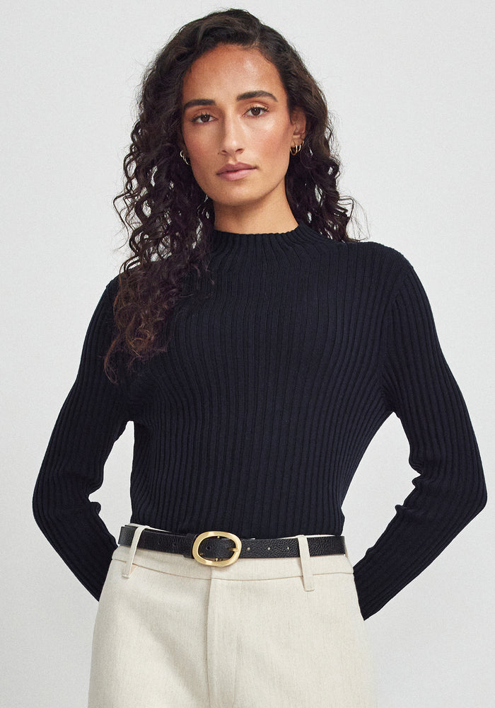 Lucia Funnel Neck - Deep Blue