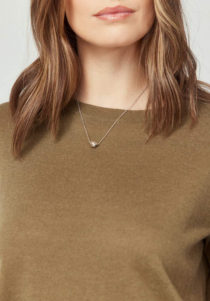 Lucy Knit Tee - Vine Green