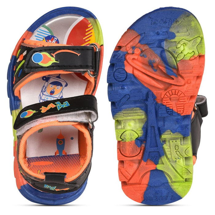 Lucy & Luke (Black) Casual Sandal For Kids KDL-4 By Liberty