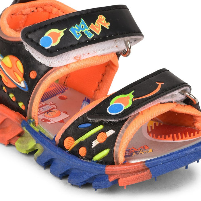 Lucy & Luke (Black) Casual Sandal For Kids KDL-4 By Liberty