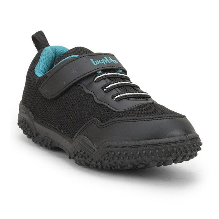 Lucy & Luke Black Sports Non Lacing Shoes For Kids QUICK-1 By Liberty
