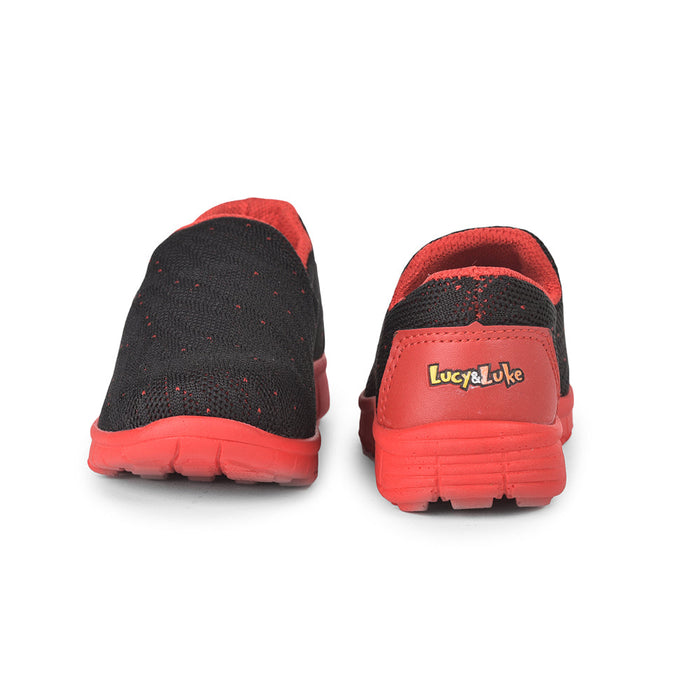 Lucy & Luke (Black) Sports Non Lacing Walking Shoes For Kids 2123-1 By Liberty