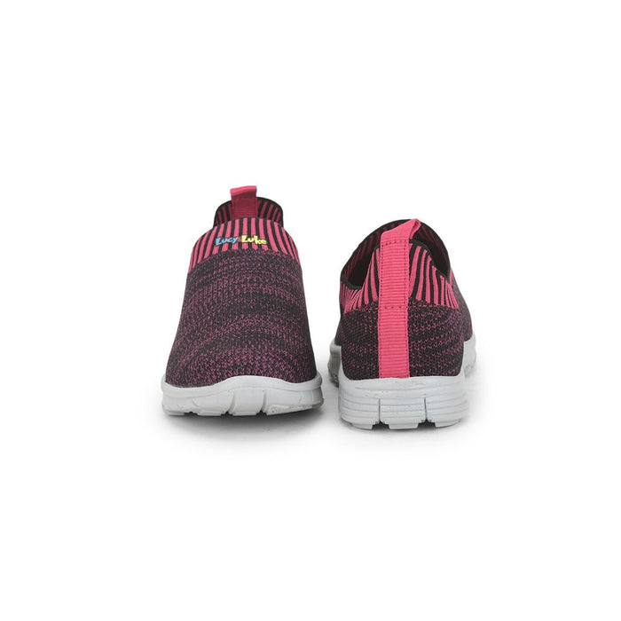 Lucy & Luke (Black) Sports Non Lacing Walking Shoes For Kids 2123-22 By Liberty