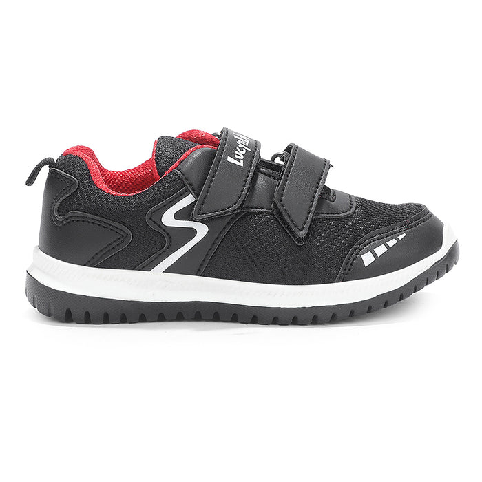 Lucy Luke Black Sports Non Lacing Walking Shoes For Kids Jamie K2E By Liberty