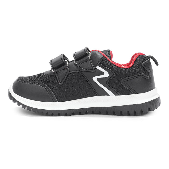 Lucy Luke Black Sports Non Lacing Walking Shoes For Kids Jamie K2E By Liberty
