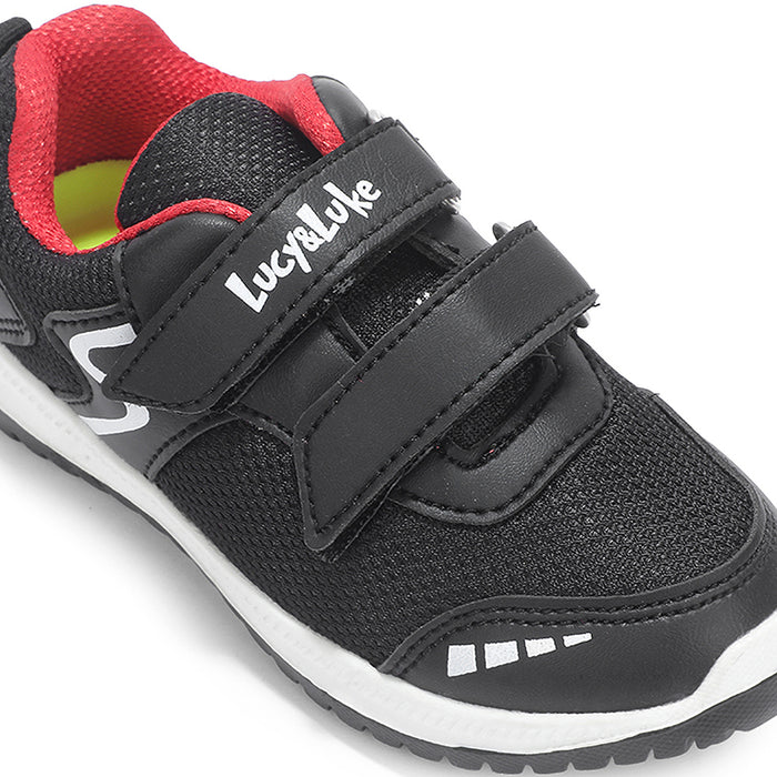 Lucy Luke Black Sports Non Lacing Walking Shoes For Kids Jamie K2E By Liberty
