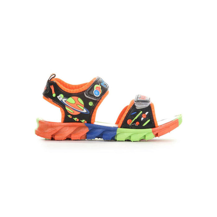 Lucy & Luke (Black) Sporty Sandal For Kids KDL-4 By Liberty