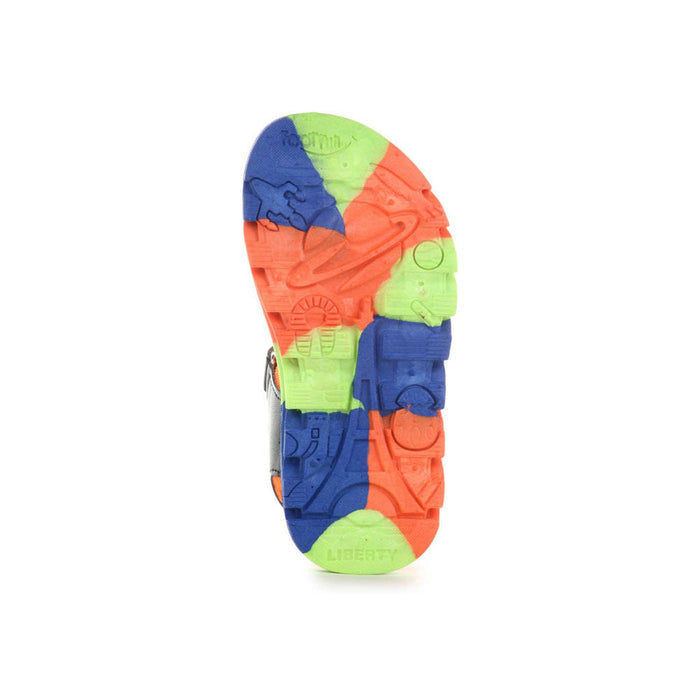 Lucy & Luke (Black) Sporty Sandal For Kids KDL-4 By Liberty
