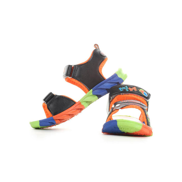 Lucy & Luke (Black) Sporty Sandal For Kids KDL-4 By Liberty