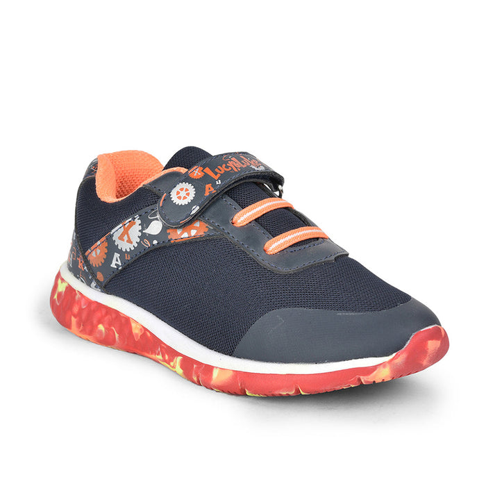 Lucy & Luke (Blue) Casual Non Lacing Shoes For Kids JAMIE-108 By Liberty