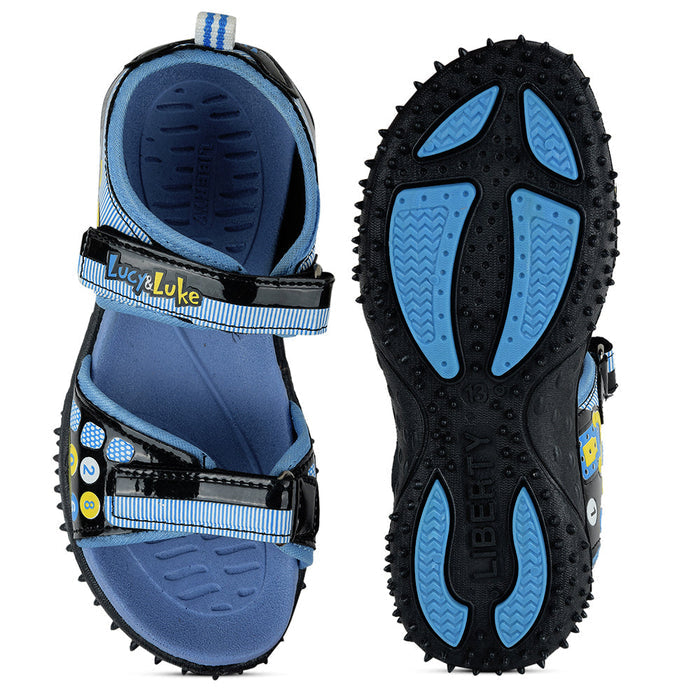 Lucy & Luke Blue Casual Sandal For Kids 874-33 By Liberty