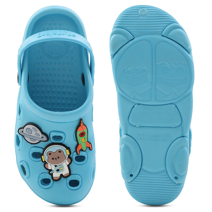 Lucy & Luke Blue Slingback Clogs For Kids LPMXT-K834 By Liberty