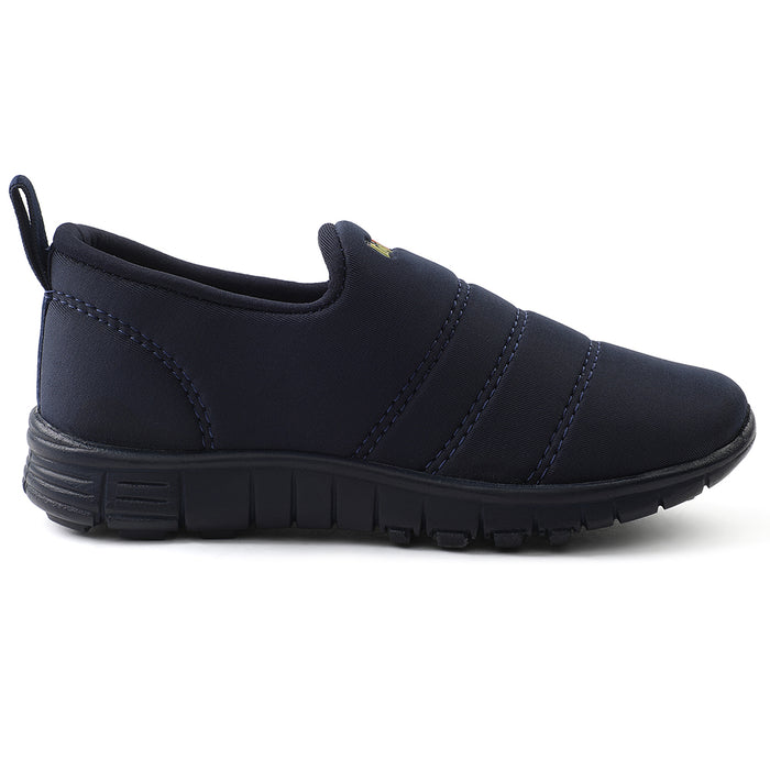Lucy&Luke Navy Blue Sports Non Lacing Walking Shoes For Kids 2123-34 By Liberty