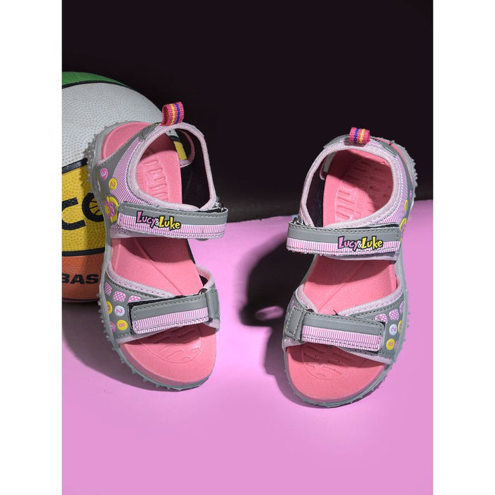 Lucy & Luke Pink Casual Sandal For Kids 874-34 By Liberty