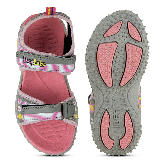 Lucy & Luke Pink Casual Sandal For Kids 874-34 By Liberty