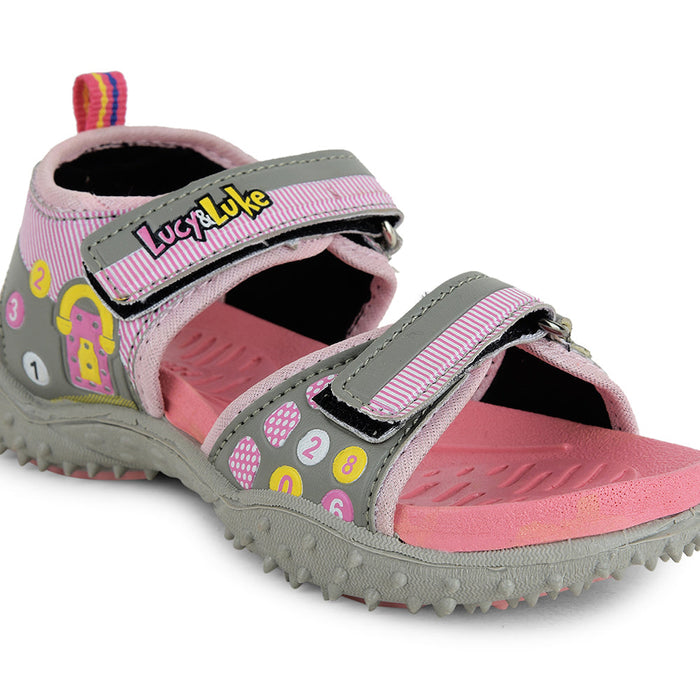Lucy & Luke Pink Casual Sandal For Kids 874-34 By Liberty