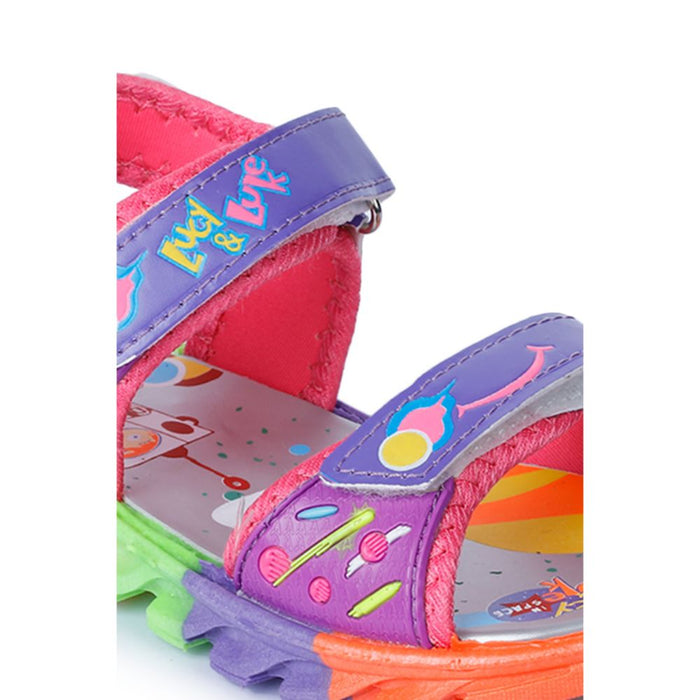 Lucy & Luke (Purple) Sporty Sandal For Kids KDL-4 By Liberty