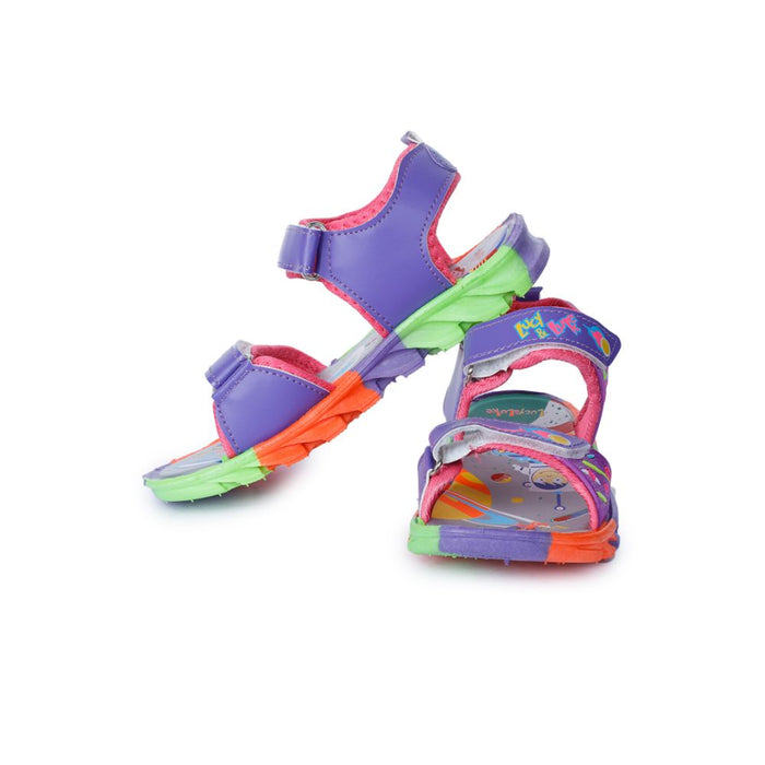 Lucy & Luke (Purple) Sporty Sandal For Kids KDL-4 By Liberty