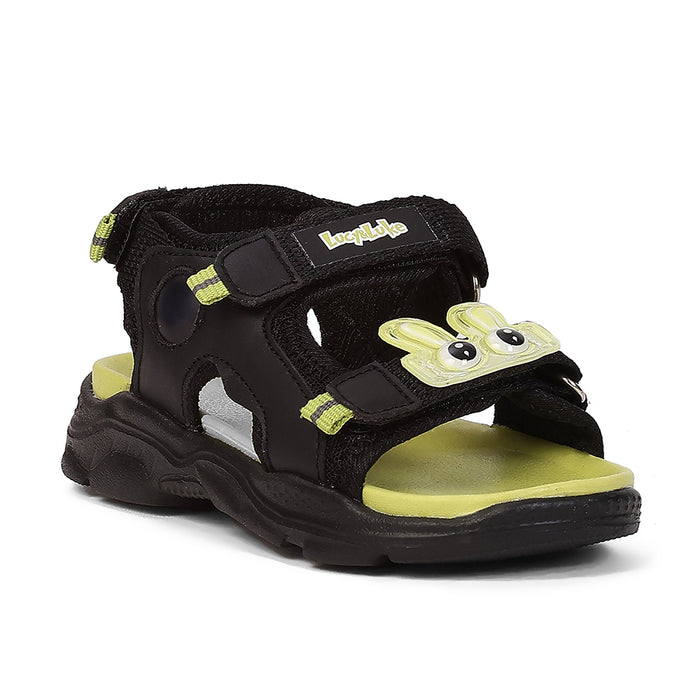 Lucy & Luke RICKY-28 Black Casual Flat Sandals for Kids by Liberty
