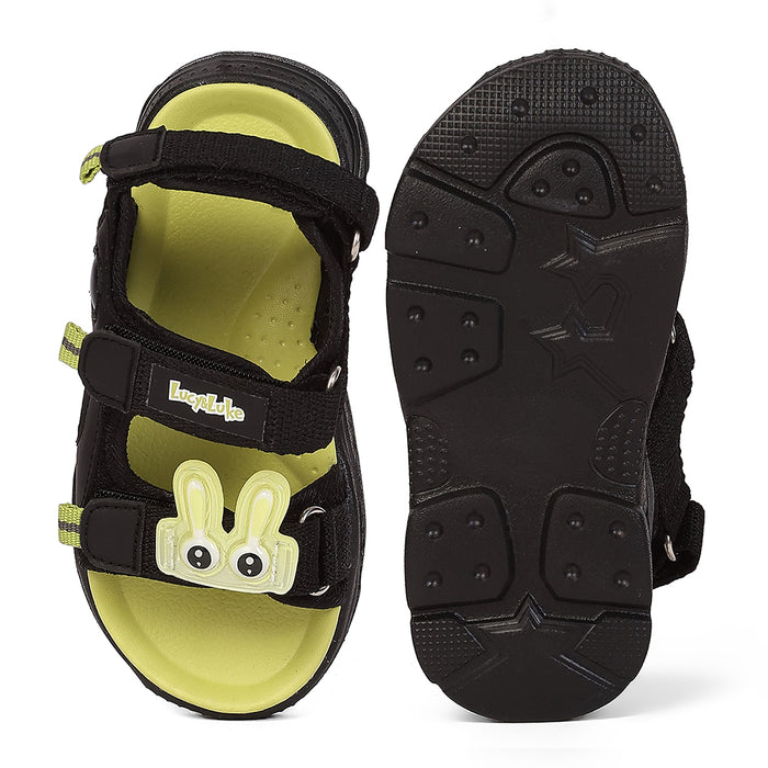 Lucy & Luke RICKY-28 Black Casual Flat Sandals for Kids by Liberty