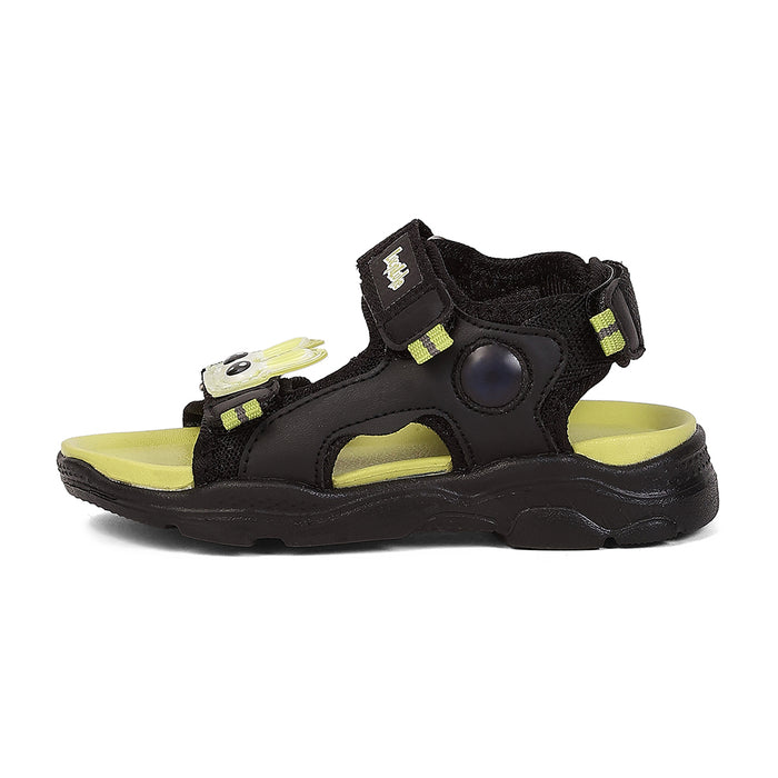 Lucy & Luke RICKY-28 Black Casual Flat Sandals for Kids by Liberty