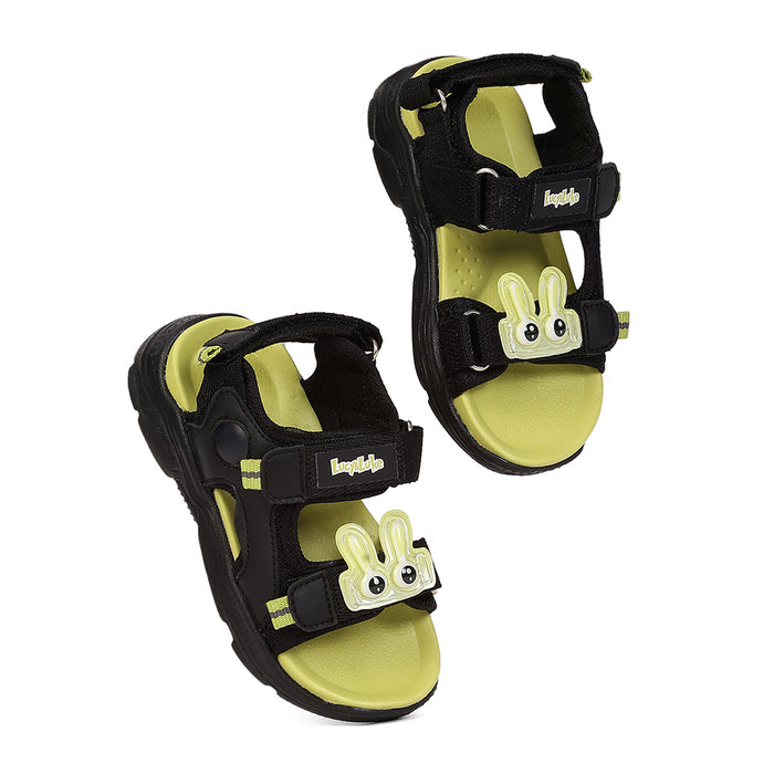 Lucy & Luke RICKY-28 Black Casual Flat Sandals for Kids by Liberty