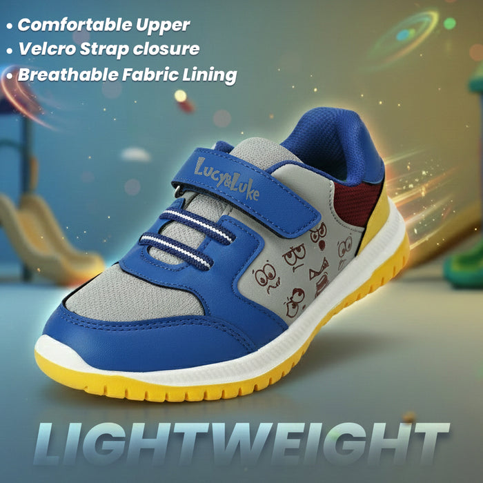 Lucy Luke Royal Blue Sports Non Lacing Walking Shoes For Kids Jamie K5E By Liberty