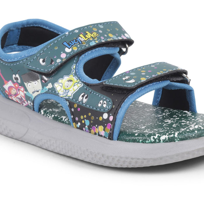 Lucy Luke Sea Green Casual Sandal For Kids Hippo 18 By Liberty