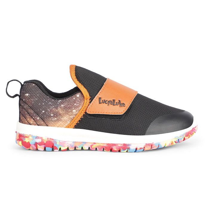 Lucy&Luke Sports Orange Non Lacing Walkiing Shoes For Unisex Kids JAMON-E By Liberty