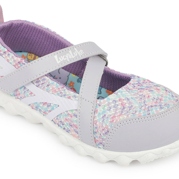 Lucy & Luke STYLER-2 Purple Casual Slip on Ballerina Shoes for Kids | Girls by Liberty