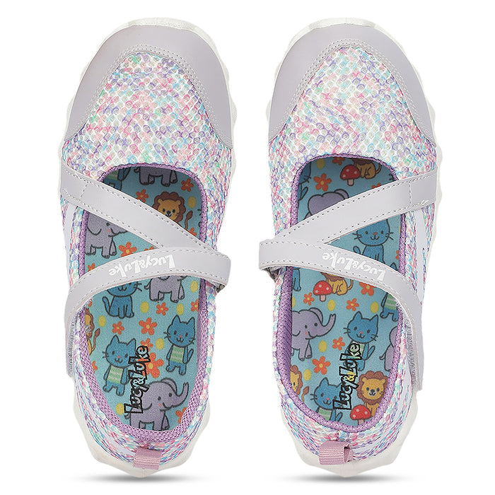 Lucy & Luke STYLER-2 Purple Casual Slip on Ballerina Shoes for Kids | Girls by Liberty