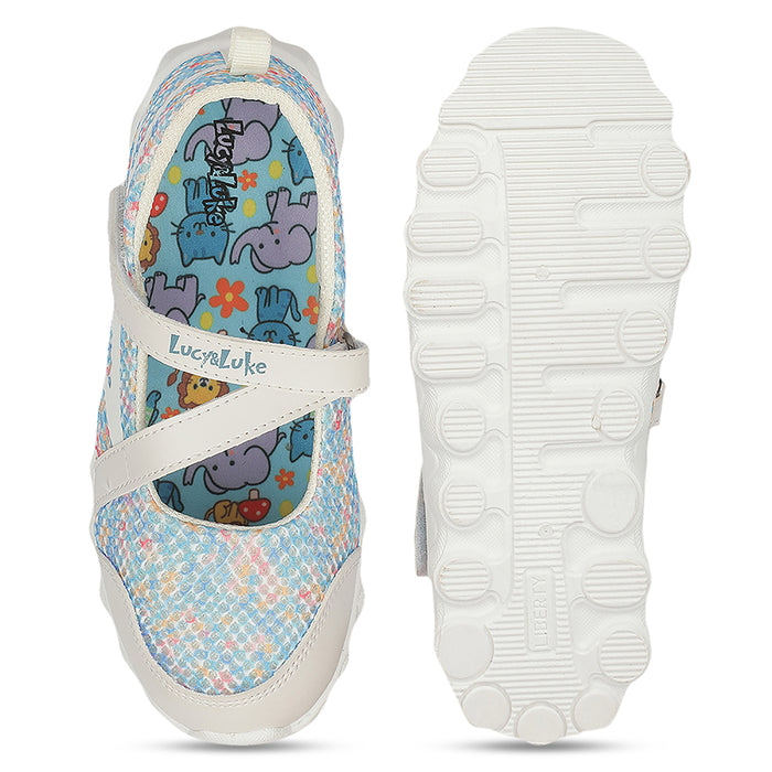 Lucy & Luke STYLER-2 White Casual Slip on Ballerina Shoes for Kids | Girls by Liberty