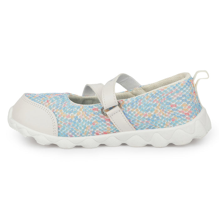 Lucy & Luke STYLER-2 White Casual Slip on Ballerina Shoes for Kids | Girls by Liberty