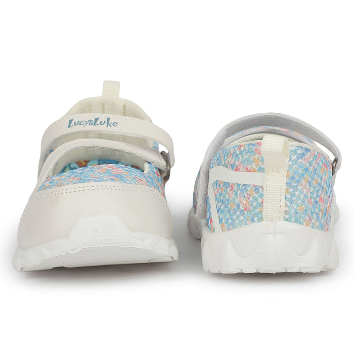 Lucy & Luke STYLER-2 White Casual Slip on Ballerina Shoes for Kids | Girls by Liberty