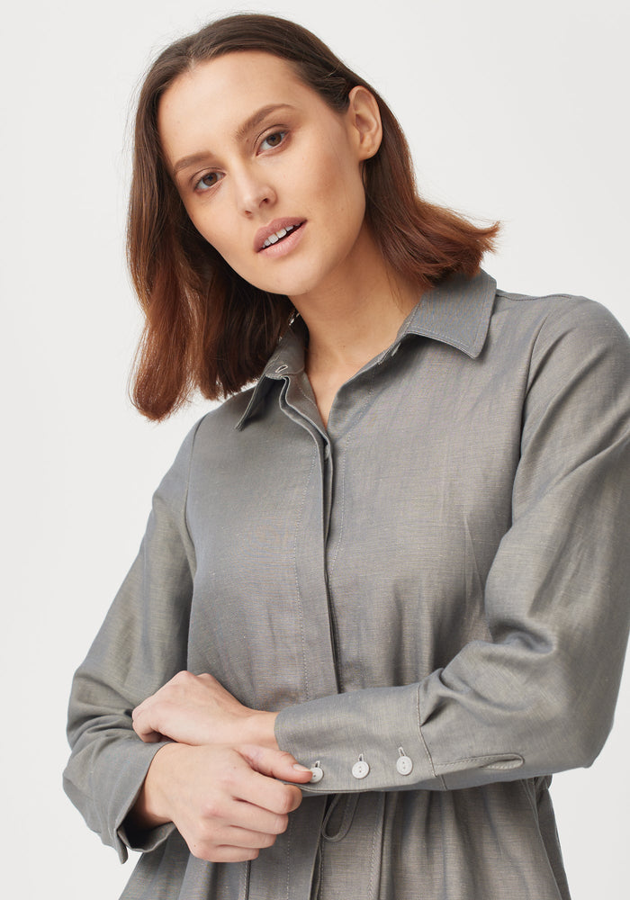 Macy Shirt Dress - Shitake