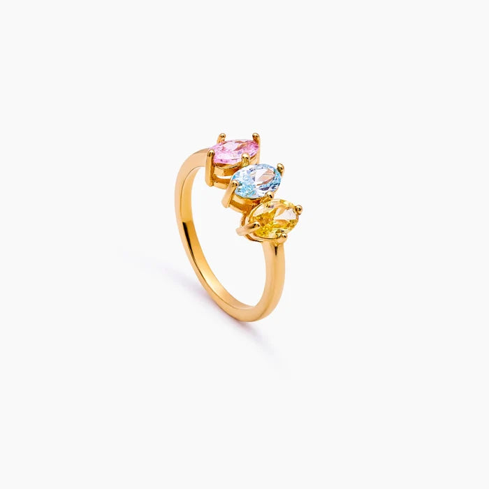 Marquise family birthstone ring gold — Olivia Jewelry