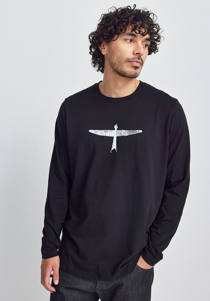 Mens Project U Long Sleeve Tee - Black/White