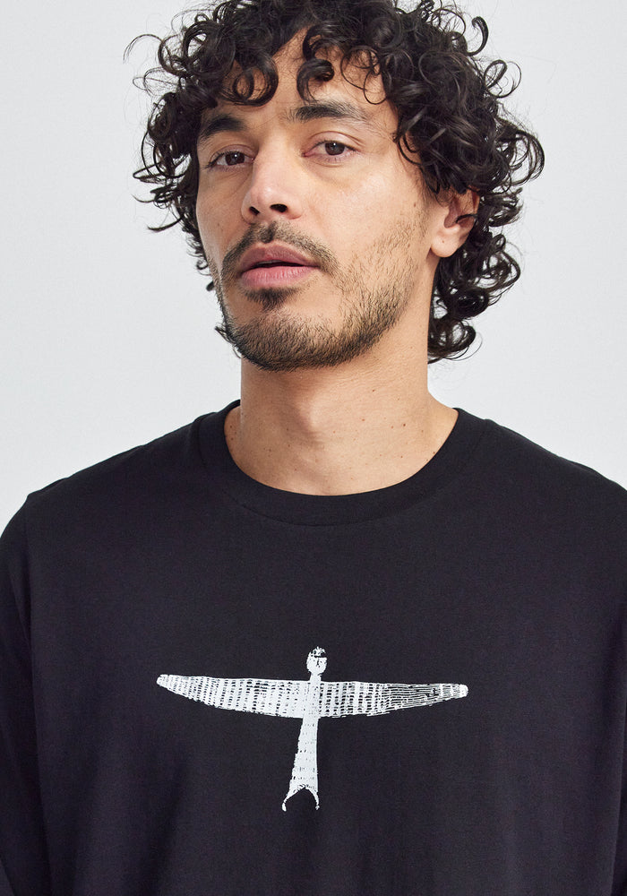 Mens Project U Long Sleeve Tee - Black/White