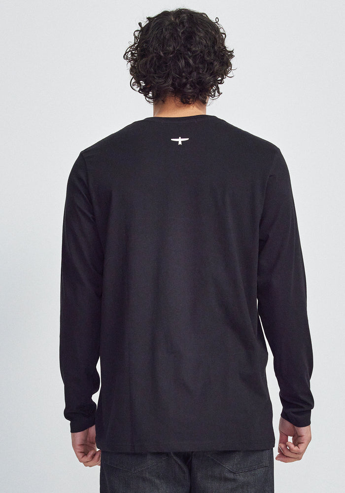 Mens Project U Long Sleeve Tee - Black/White