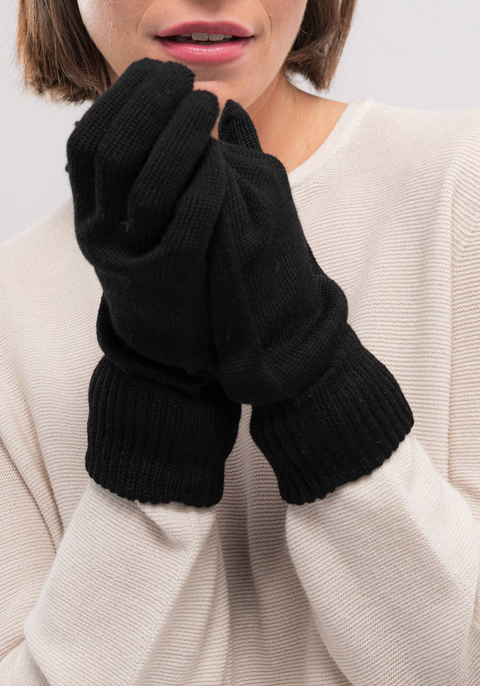 Merino Gloves - Black | Woman
