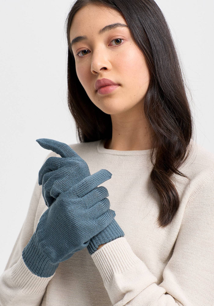 Merino Gloves - Bluestone | Woman